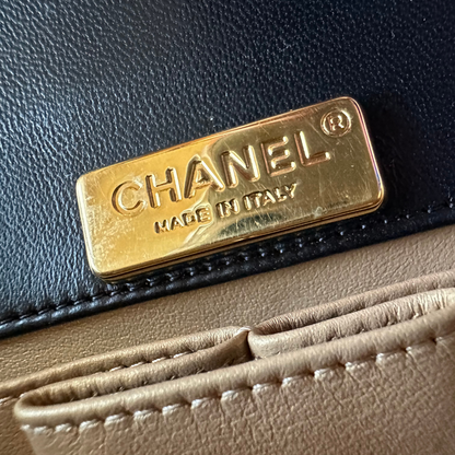 Microchipped Chanel Black 21K Gold Mini Flap Bag